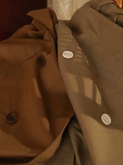 アフリカンインスパイア コットンリネンWブレスト半袖シャツ