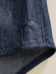 イタリアンカラースリムデニムシャツ