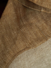 フレンチリネン無領ヘンリーネックシャツ