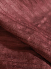 リネンブレンドテクスチャード開襟シャツ