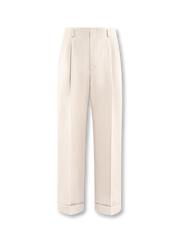 グレージュの高腰ワイドストレートヘビーウェイトパンツ