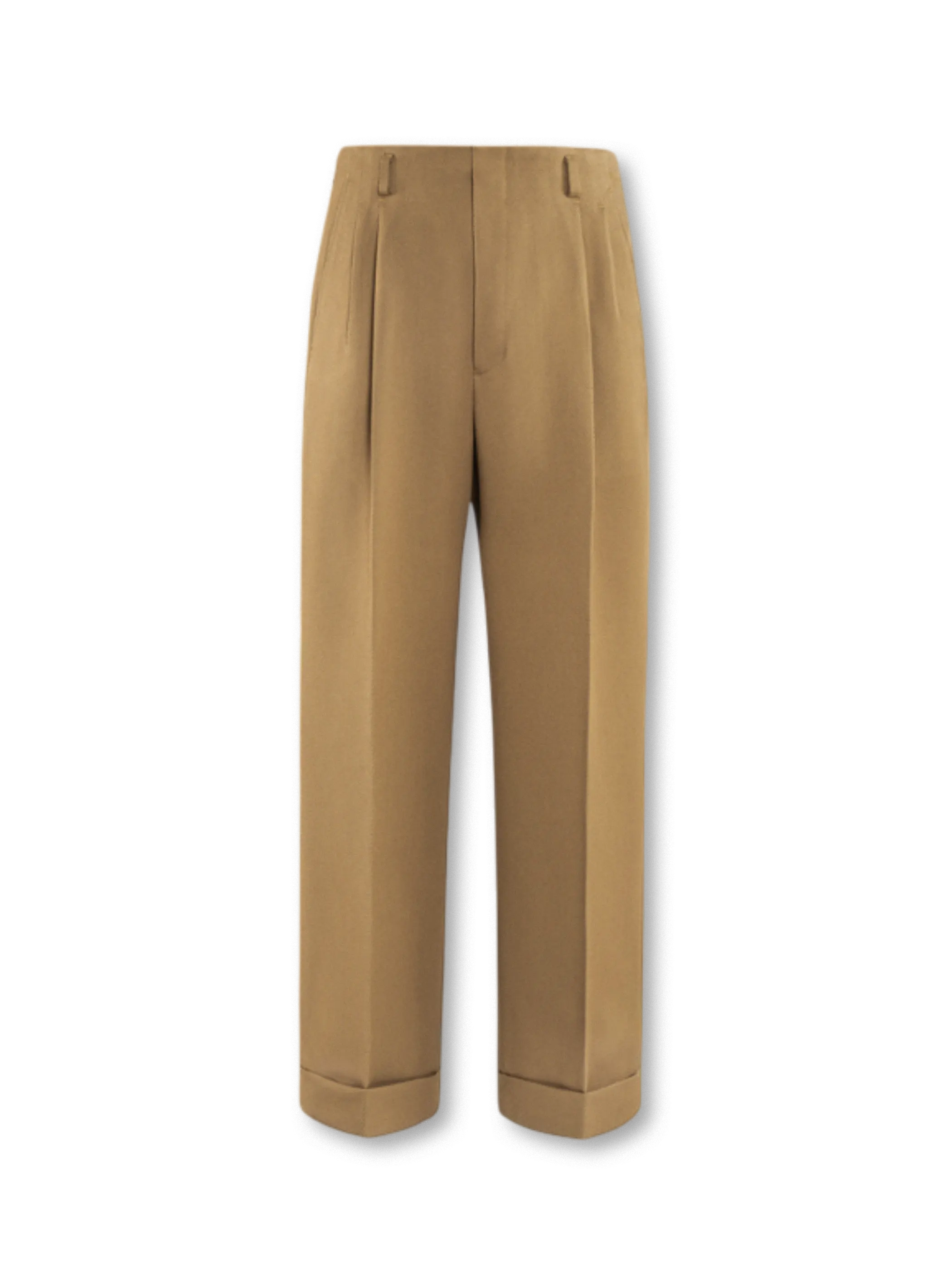 グレージュの高腰ワイドストレートヘビーウェイトパンツ