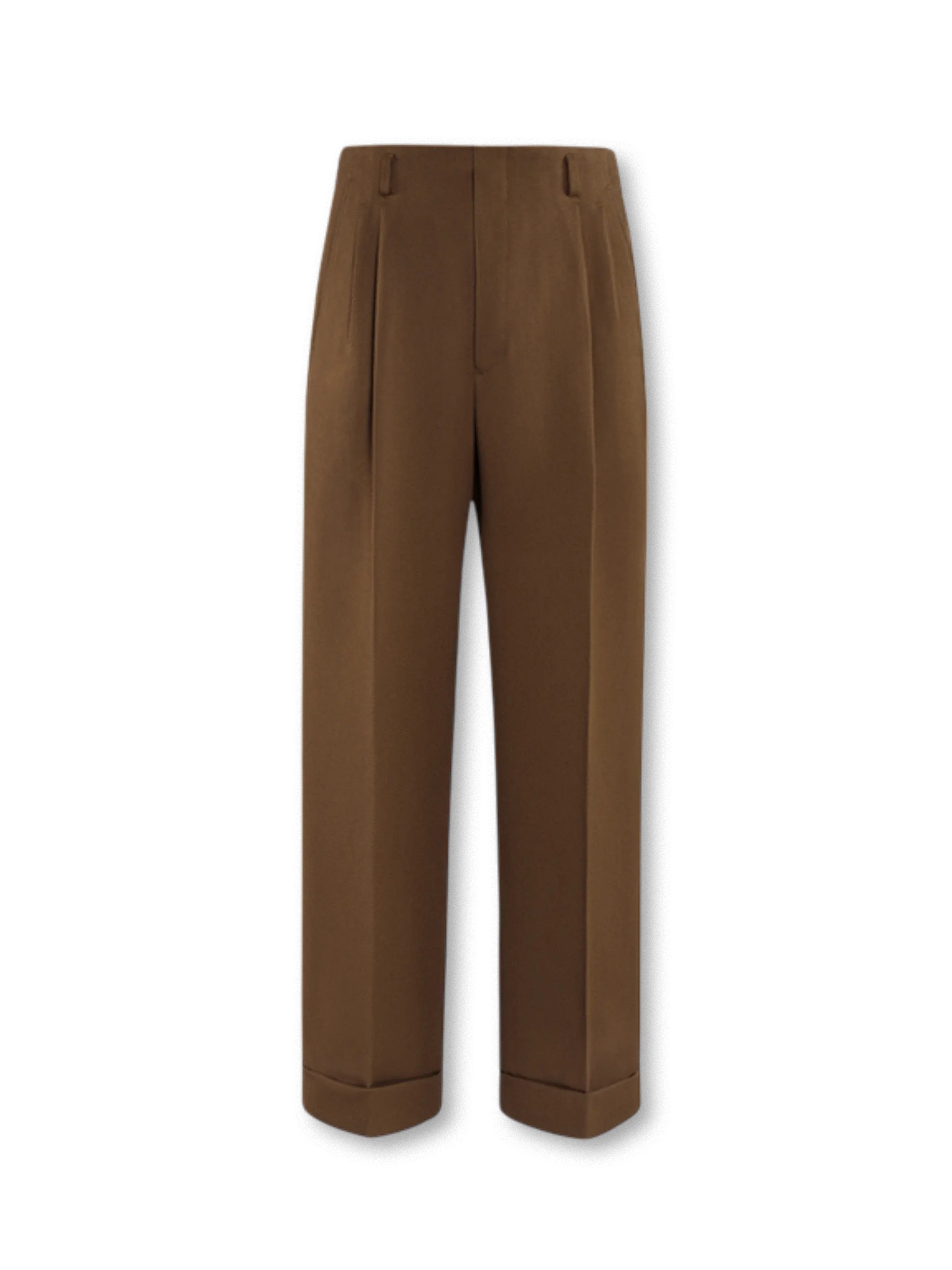 グレージュの高腰ワイドストレートヘビーウェイトパンツ