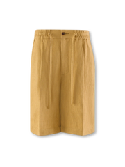 ノルマンディーリネン単プリーツショーツ