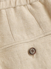 ノルマンディーリネン単プリーツショーツ