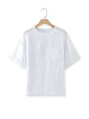 リネンポケットクルーネックTシャツ