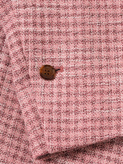 霞みピンク千鳥格子 イタリアンジャケット