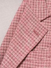 霞みピンク千鳥格子 イタリアンジャケット