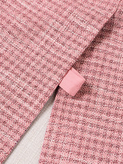 霞みピンク千鳥格子 イタリアンジャケット