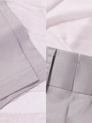 光沢混紡ノーカラージャケット&ダブルプリーツパンツセット