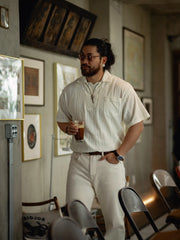 イタリアンスタイル ジャカードレース ポロシャツ