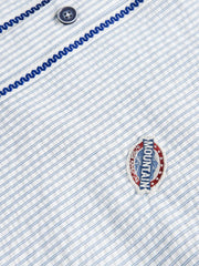 西海岸風ストライプVネックベースボールシャツ