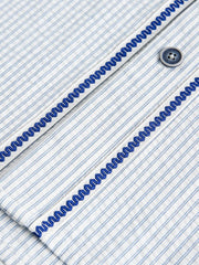 西海岸風ストライプVネックベースボールシャツ