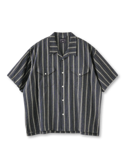 カラーブロックストライプキューバカラーシャツ