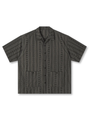 コットンアイレットオープンカラーシャツ