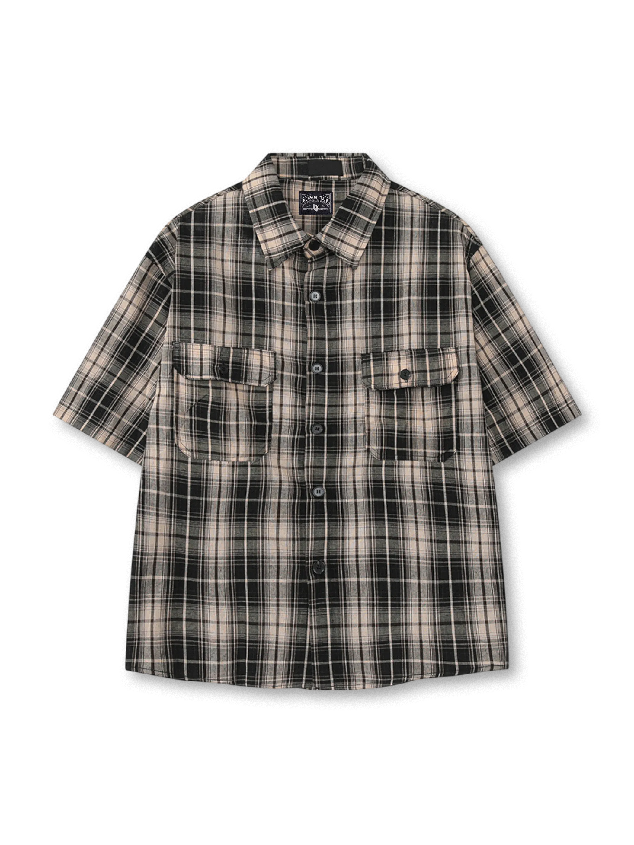 ヴィンテージチェックショートスリーブシャツ全体像