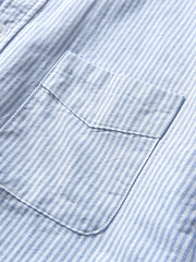 ミニ刺繍入り ストライプオックスフォードシャツ