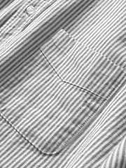 ミニ刺繍入り ストライプオックスフォードシャツ