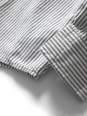 ミニ刺繍入り ストライプオックスフォードシャツ