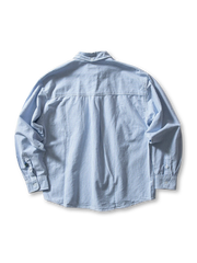 ミニ刺繍入り ストライプオックスフォードシャツ