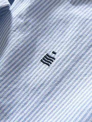 ミニ刺繍入り ストライプオックスフォードシャツ