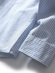 ミニ刺繍入り ストライプオックスフォードシャツ