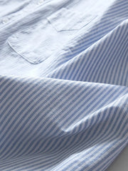 ミニ刺繍入り ストライプオックスフォードシャツ