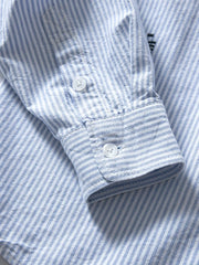 ミニ刺繍入り ストライプオックスフォードシャツ