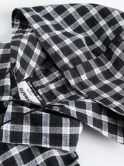 取り外し可能フード付き チェックショートスリーブシャツ