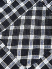 取り外し可能フード付き チェックショートスリーブシャツ