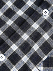 取り外し可能フード付き チェックショートスリーブシャツ