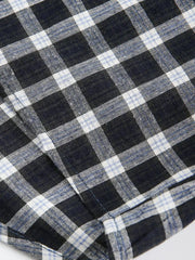 取り外し可能フード付き チェックショートスリーブシャツ