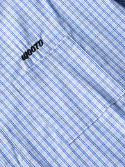 パッチワークチェックオープンカラーシャツ