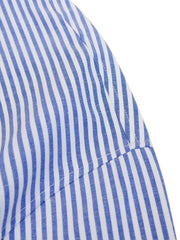 ブルーストライプパッチワークオックスフォードシャツ