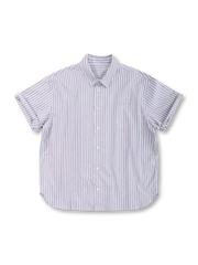 前面全体のクリーンフィットストライプオーバーシャツ