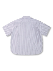 前面全体のクリーンフィットストライプオーバーシャツ