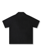 ホールガーメント麦穂柄オープンワークシャツ