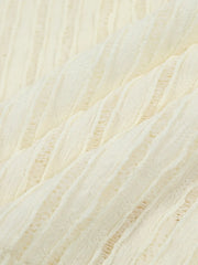 ホールガーメント麦穂柄オープンワークシャツ