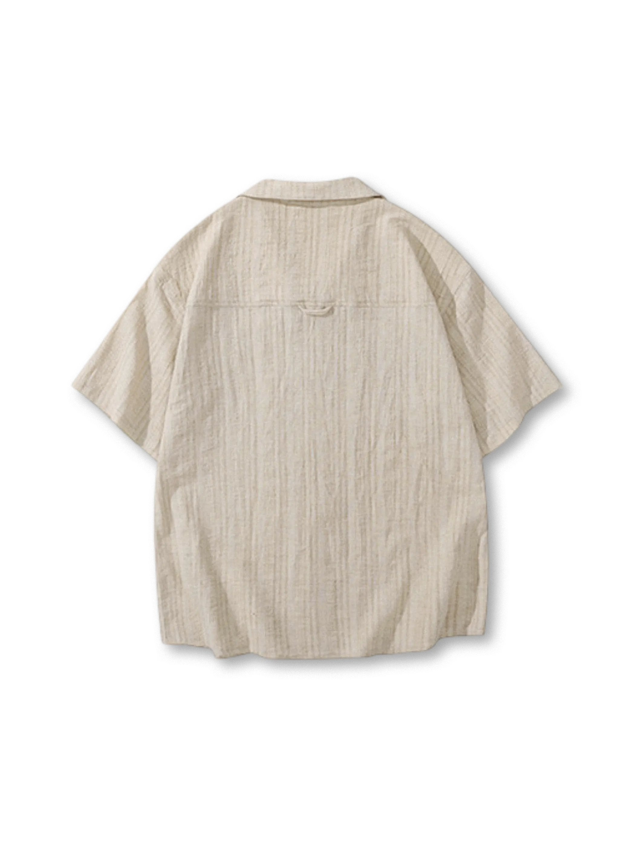 リネンジャガードオープンカラーシャツ正面
