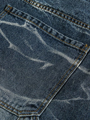 デニム 七分丈カーゴショーツ