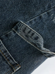 デニム 七分丈カーゴショーツ