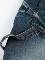 デニム 七分丈カーゴショーツ