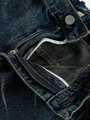 デニム 七分丈カーゴショーツ