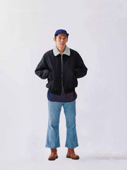 バーン風 着脱可能フーデッドパイロットジャケット