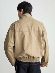 コーデュロイ多ポケット開襟ジャケット
