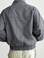 コーデュロイ多ポケット開襟ジャケット