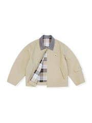 バーン風 コントラストキャンバスジャケット