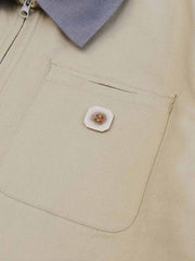 バーン風 コントラストキャンバスジャケット