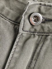 ヴィンテージ風ウォッシュ加工多ポケットカジュアルパンツ