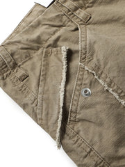 ヴィンテージ風ウォッシュ加工多ポケットショートパンツ